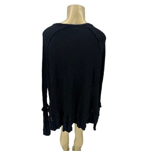 WE THE FREE PEOPLE XS Laguna Thermal Waffle Knit Oversized Thumbhole Top K12 - Picture 3 of 8